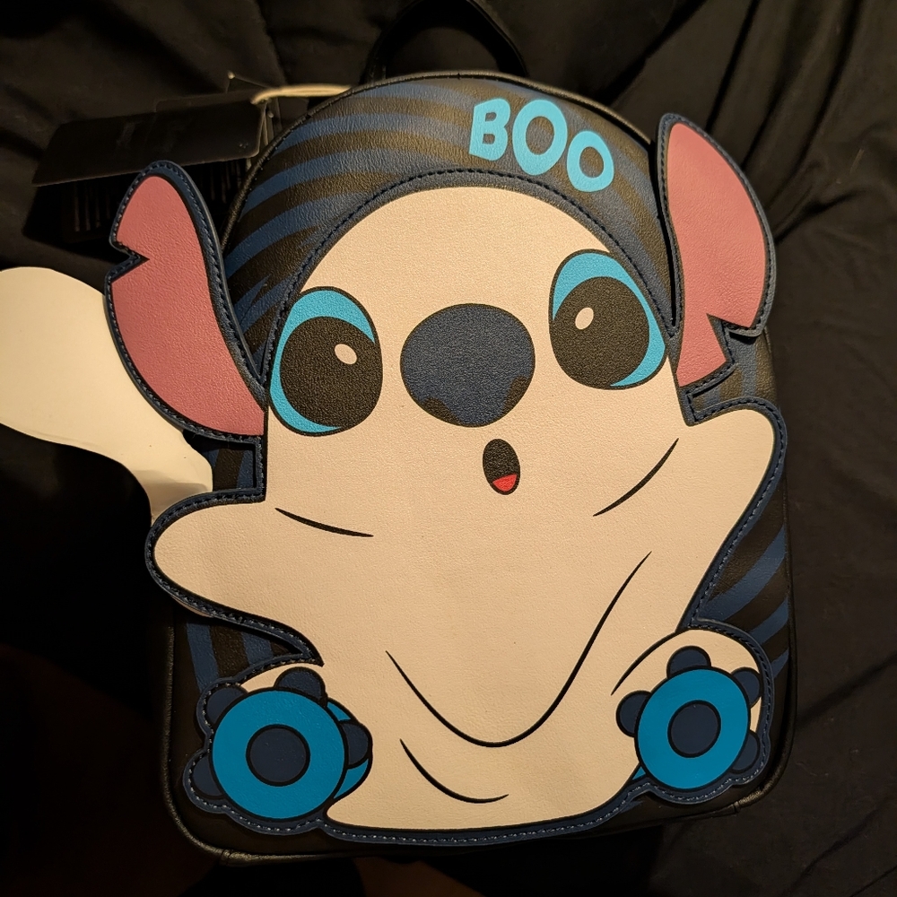 Stitch Dressed As A Ghost Loungefly Disney Mini Backpack. Glows In The Dark!